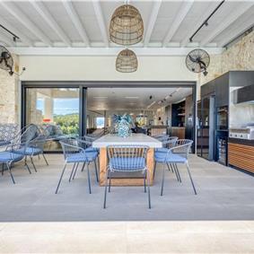 5 bedroom luxury seaside villa with indoor & outdoor pool, near Acharavi, sleeps 10